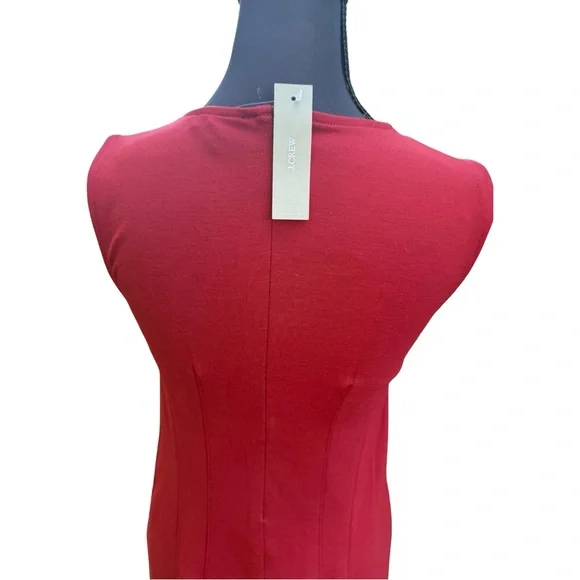J. Crew Red Ponte Sleeveless Midi Dress Sz 2 NWT - Picture 6 of 6